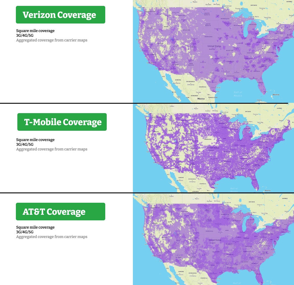 Wireless carrier coverage comparison