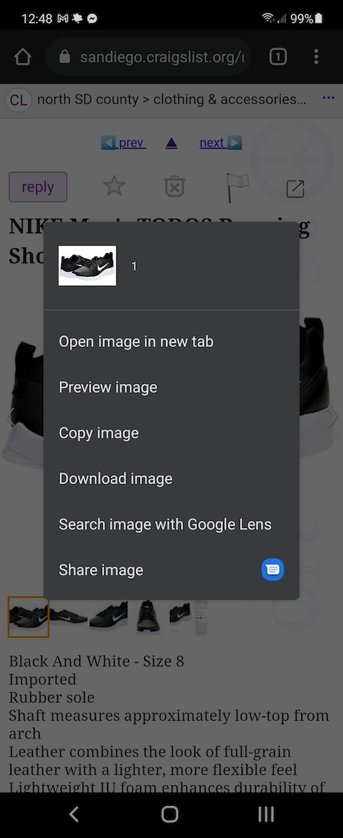 How to reverse image search on phone using Chrome.