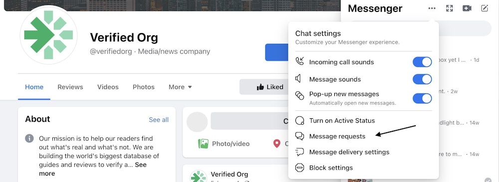 how to find message requests on facebook