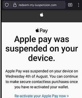 Apple Pay scam domain