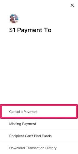 Cash App transaction cancellation