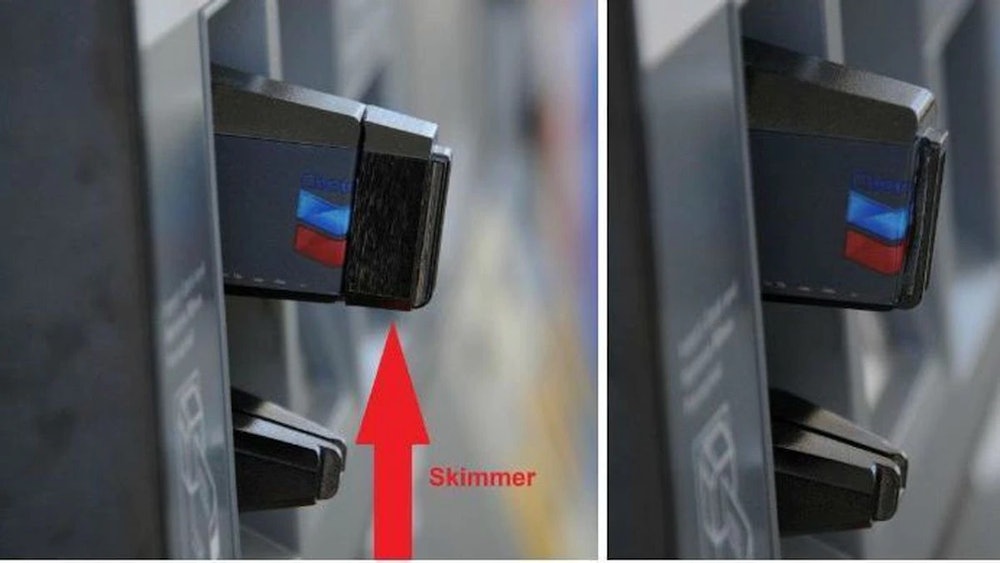 Example of card skimmer.