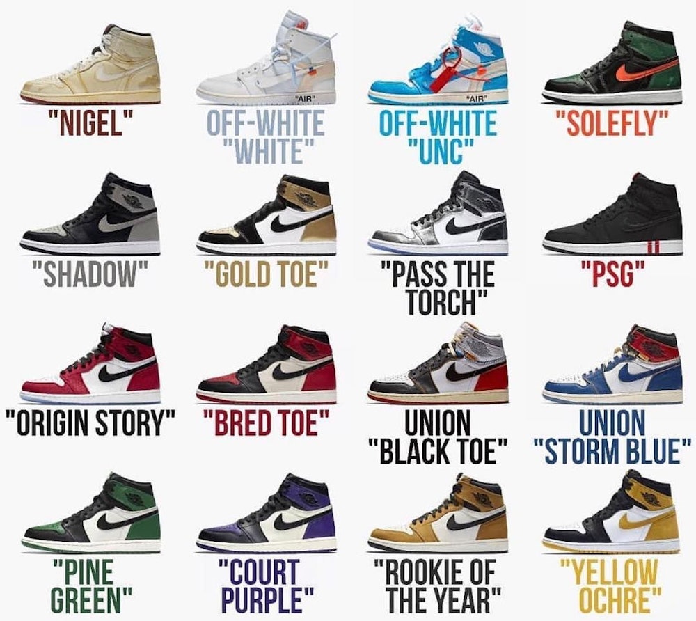 Nike Air Jordan colorways