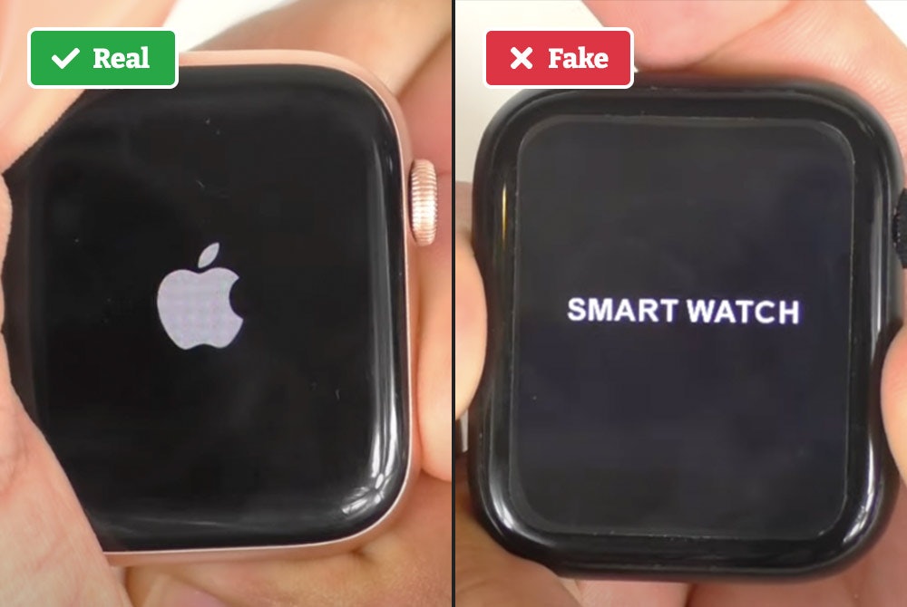 Real vs fake Apple Watch screen