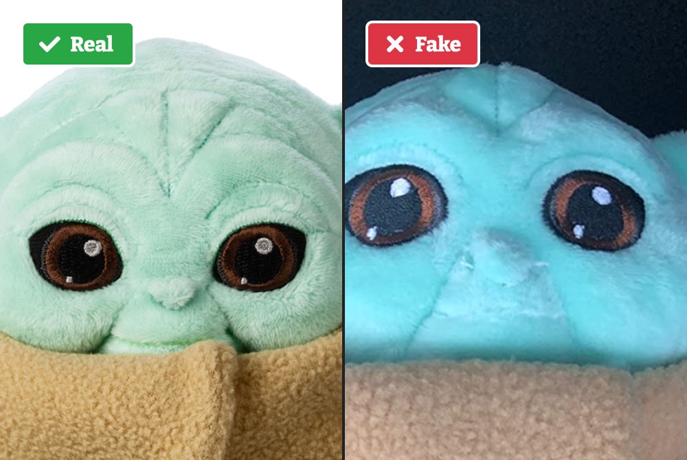 Baby Yoda face comparison against face.
