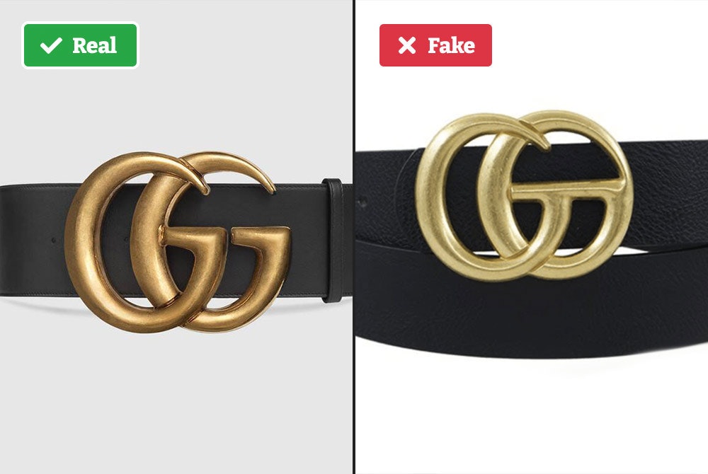 Real vs fake Gucci belt buckle