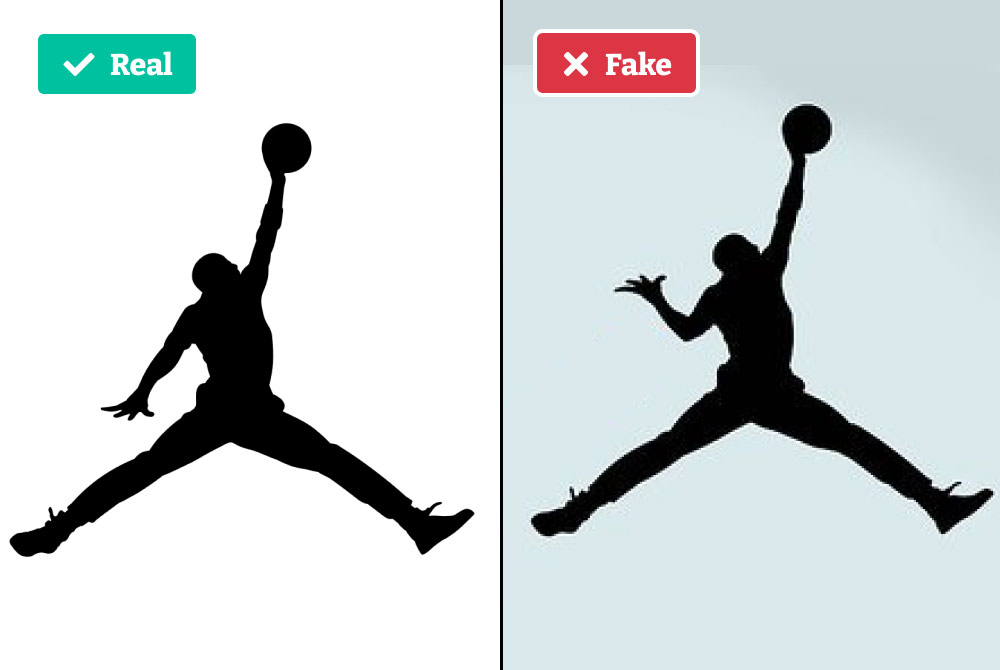 fake vs real jordan logo