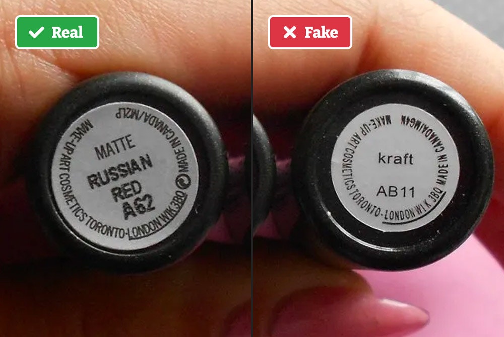 Real vs fake MAC Makeup color