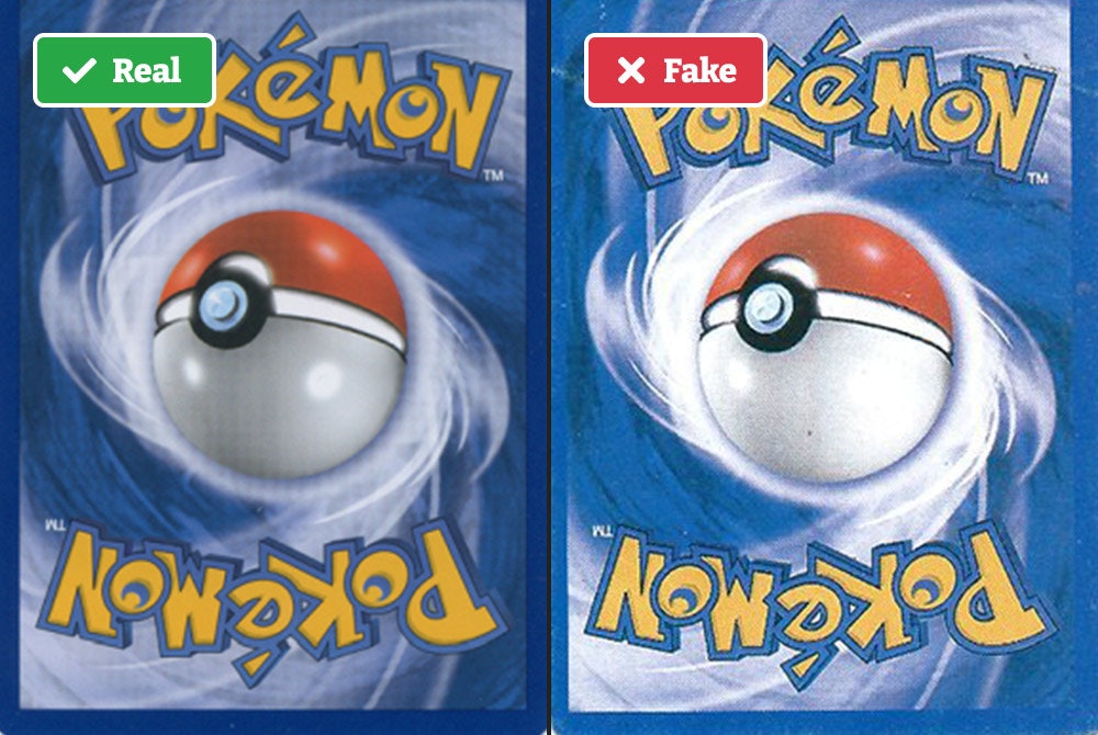 Real vs fake Pokémon cards