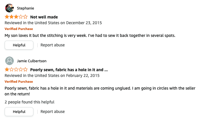 Example of Amazon reviews of Pokémon plush.