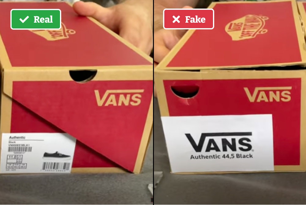 Fake Vans shoebox