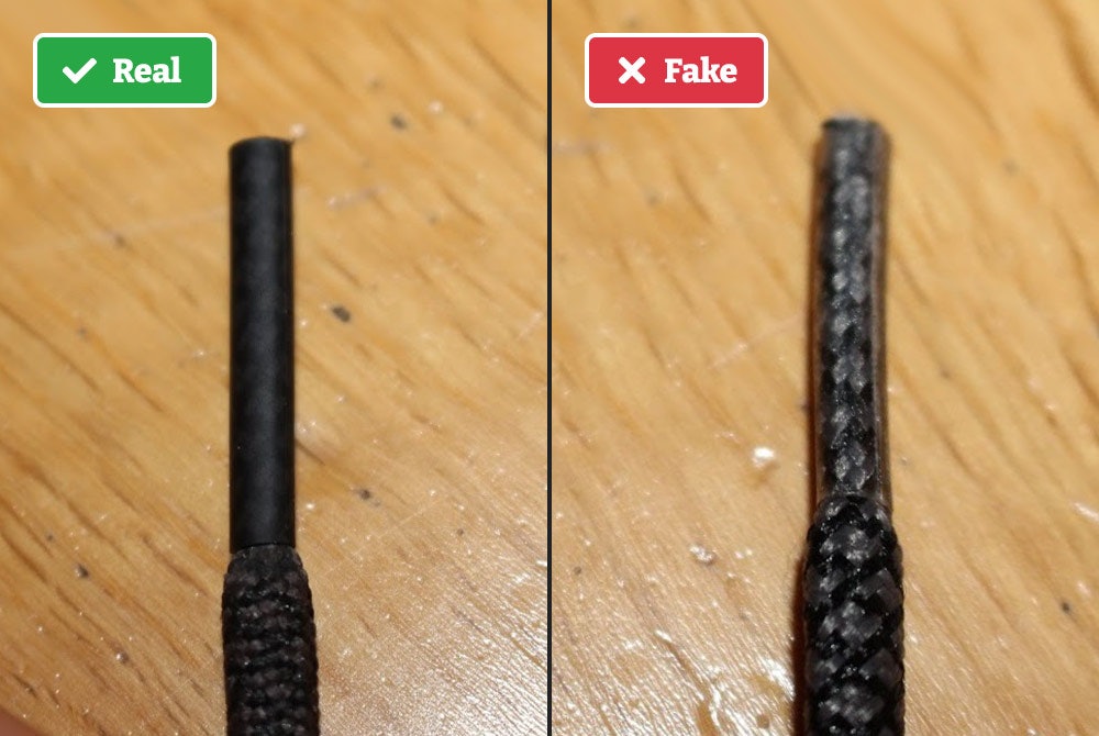 Real vs fake Yeezy shoelaces
