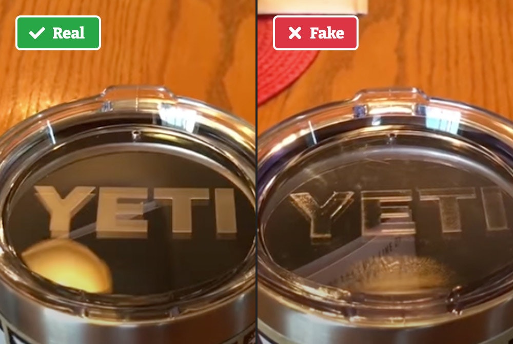 Real vs. fake Yeti mug