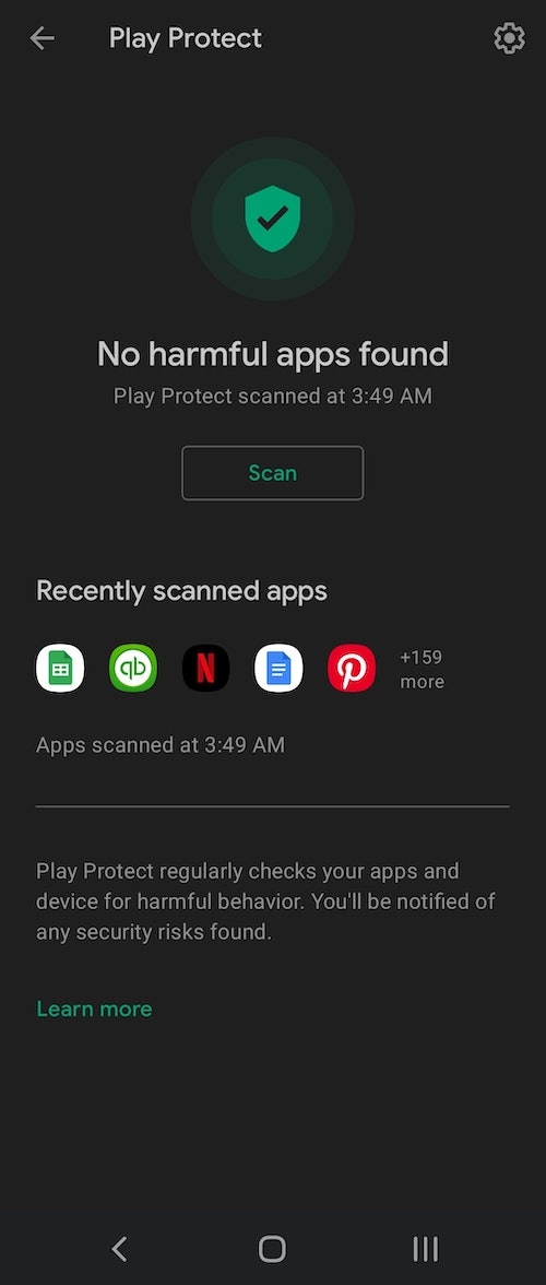 Google Play store app scanner.