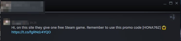 Steam scam message. 