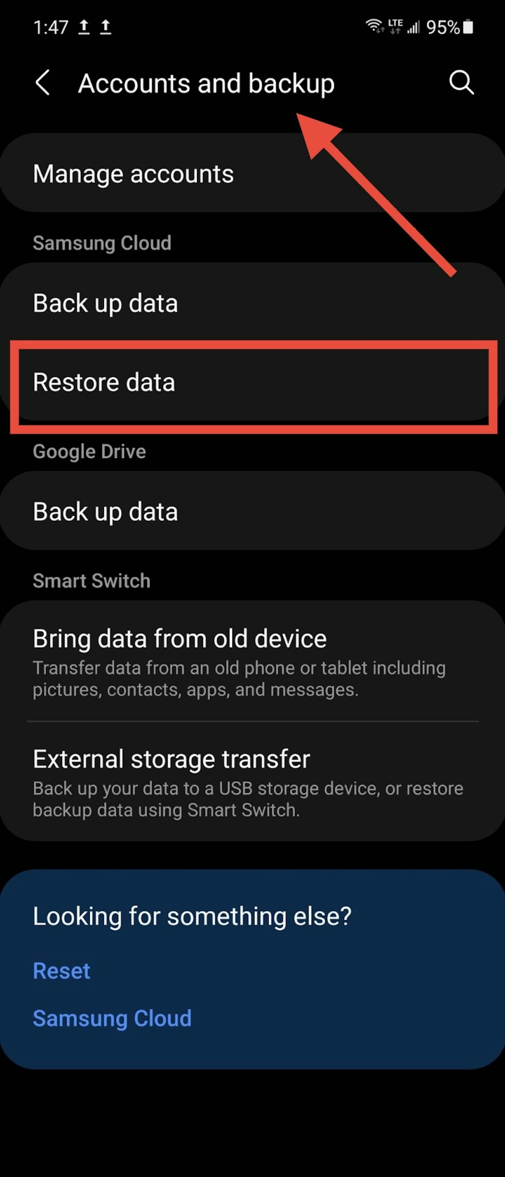 restore data backup