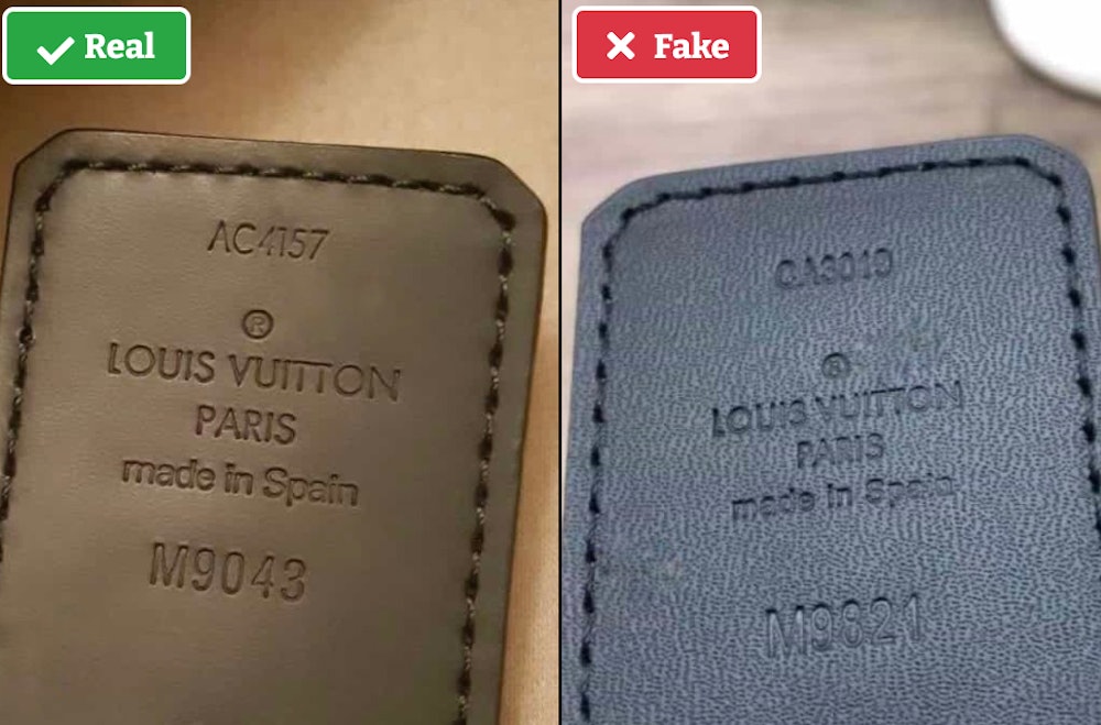 Louis Vuitton belt real vs fake. How to spot counterfeit Loui V damier /  monogram LV belt 