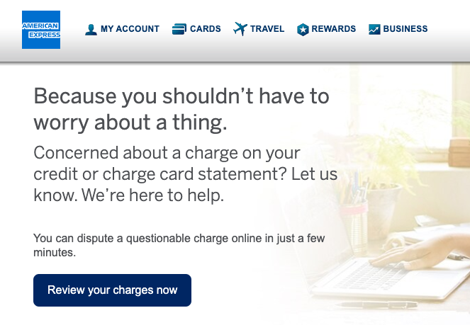 report fraudulent charges with AMEX