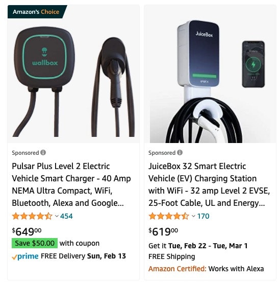 EV Level 2 chargers on Amazon. 