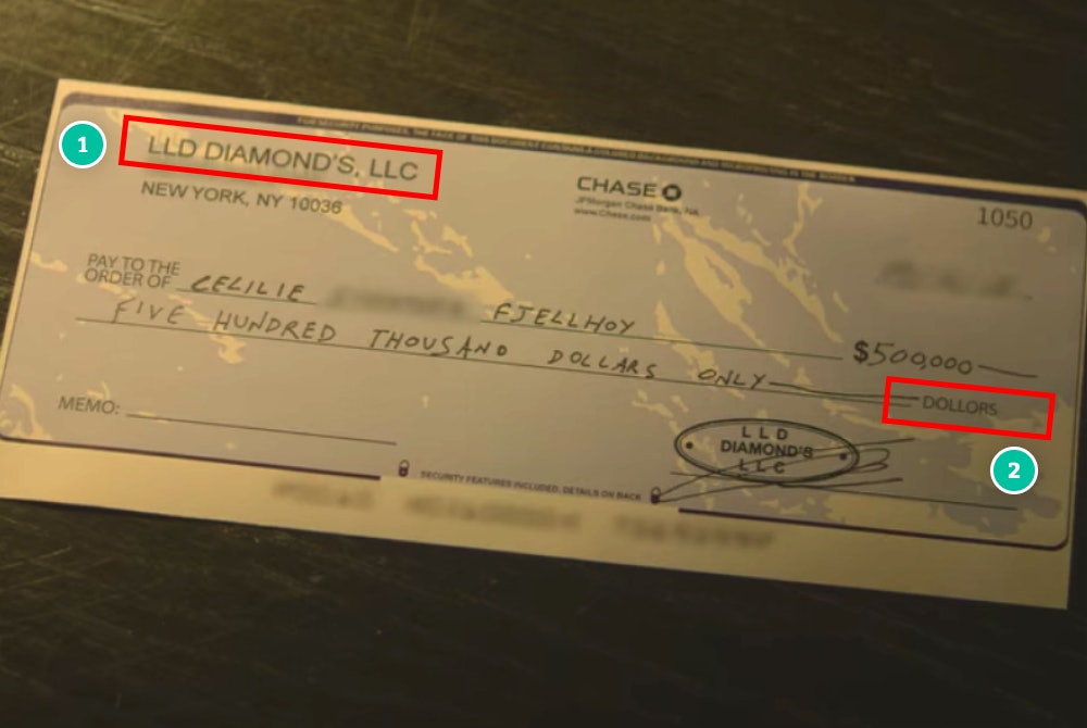 This fake check was a Tinder Swindler red flag