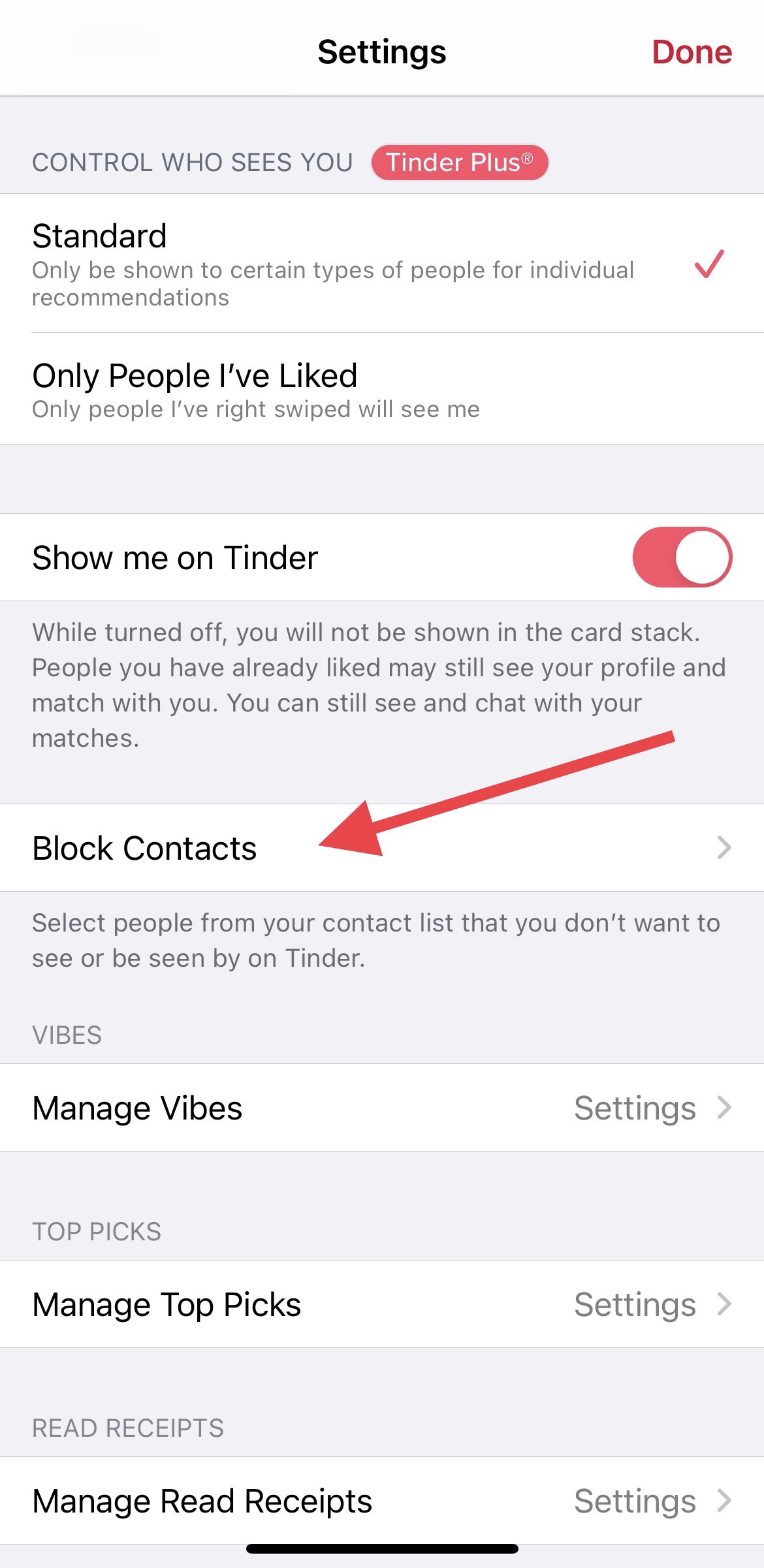 Tinder contact
