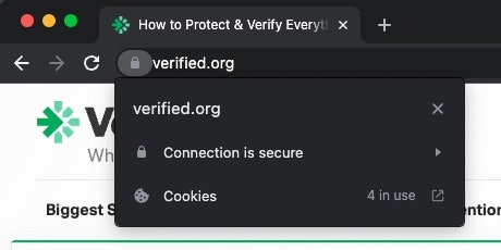 Verify website authenticity by checking for the padlock. 