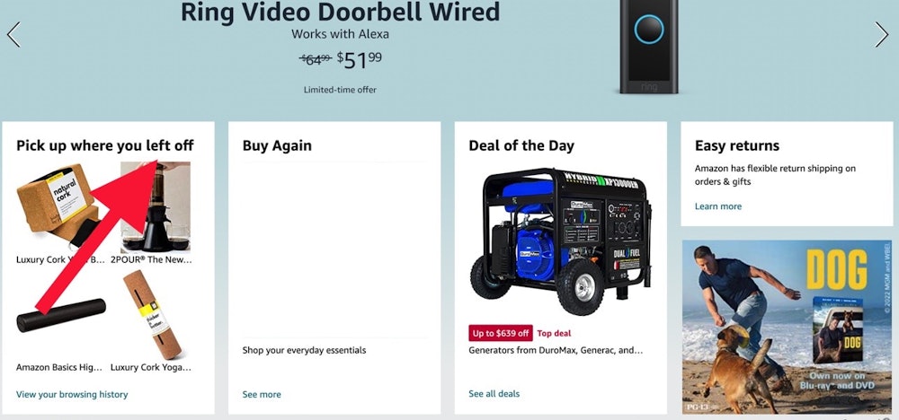 hide Amazon search history