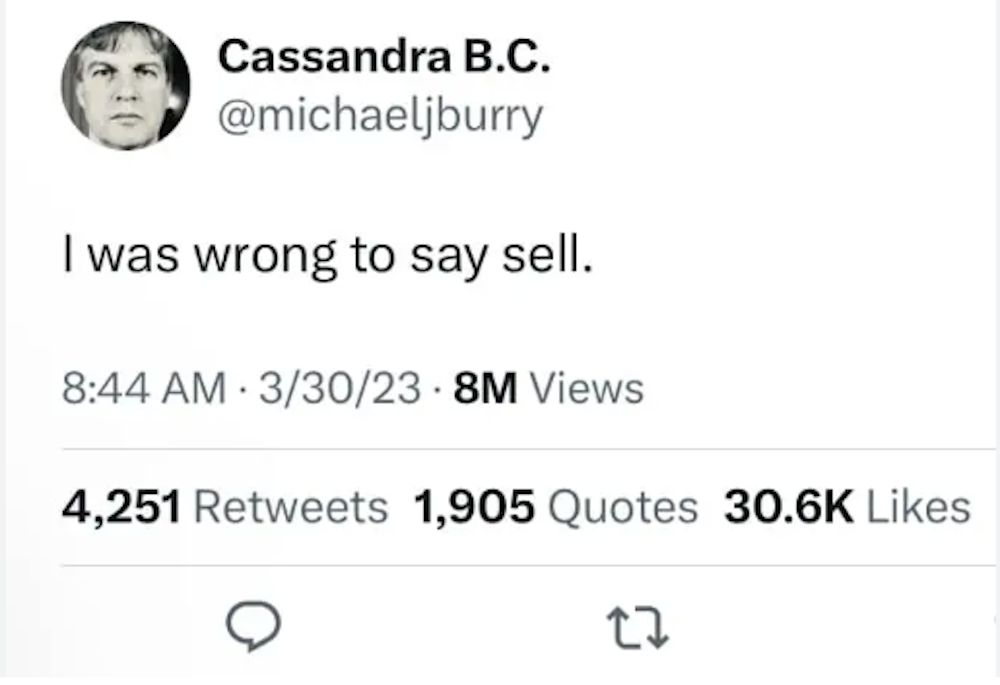 Michael Burry wrong to sell