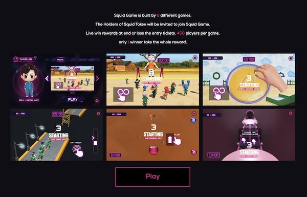 SQUID token play-to-earn games.