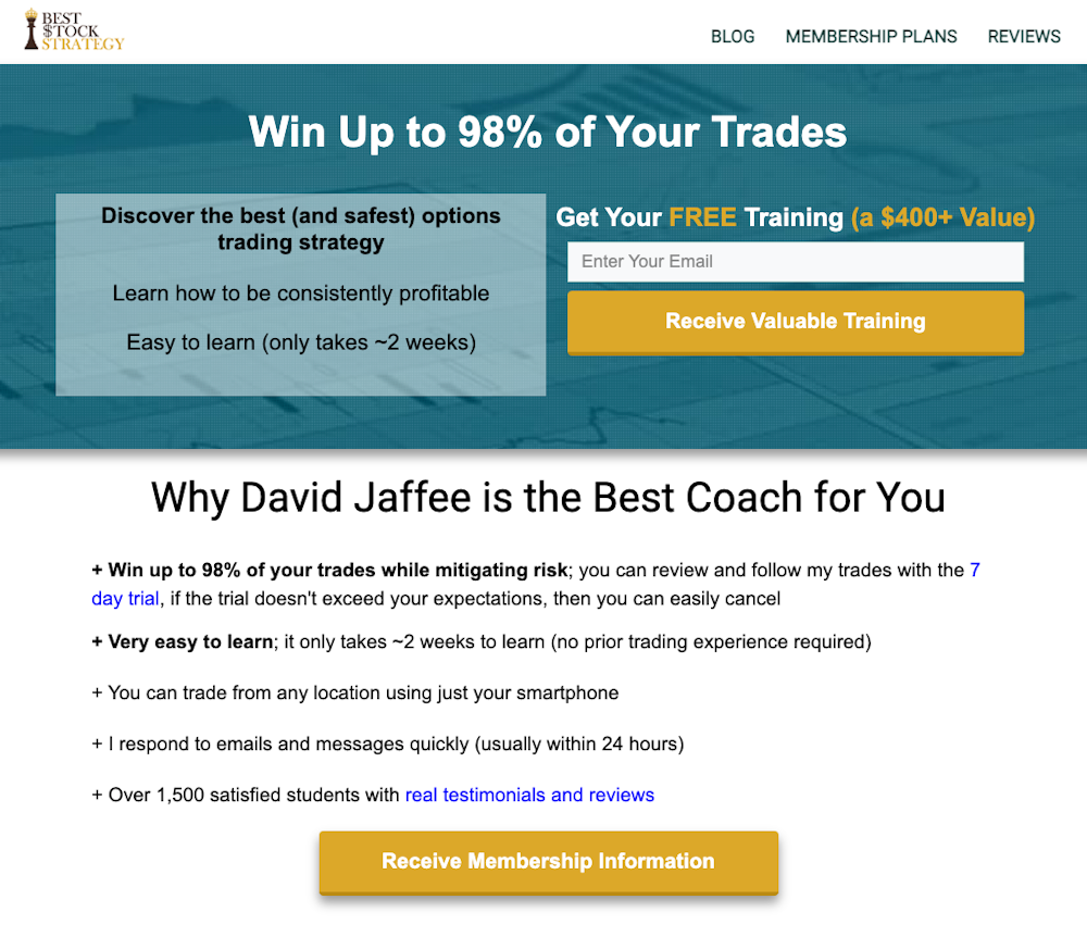 David Jaffee is actually trying to scare people from Simpler Trading to promote his own Options Membership