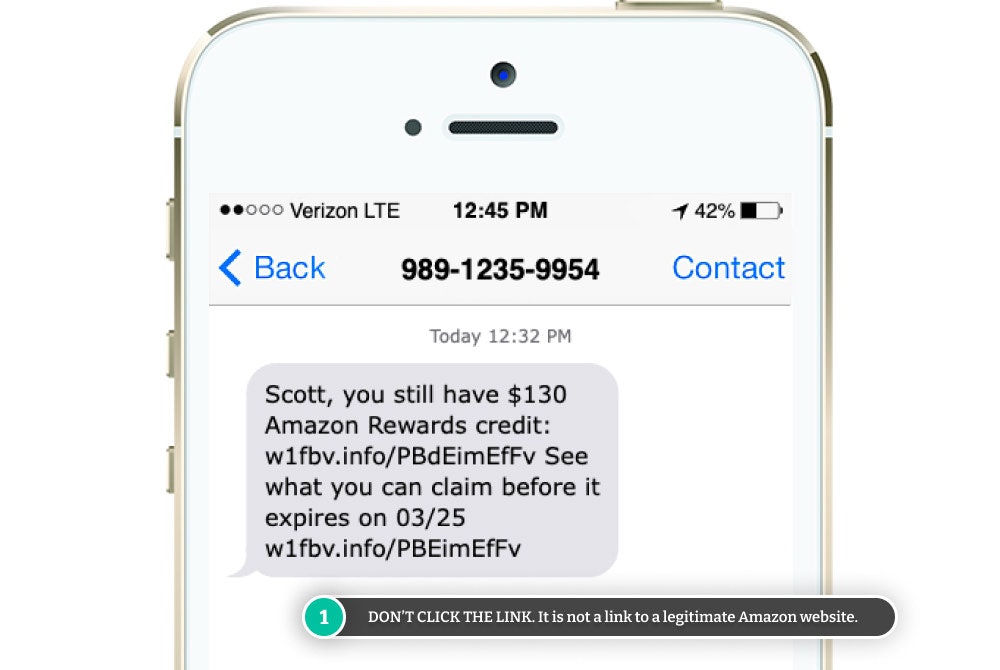 Example of a scam text message. 