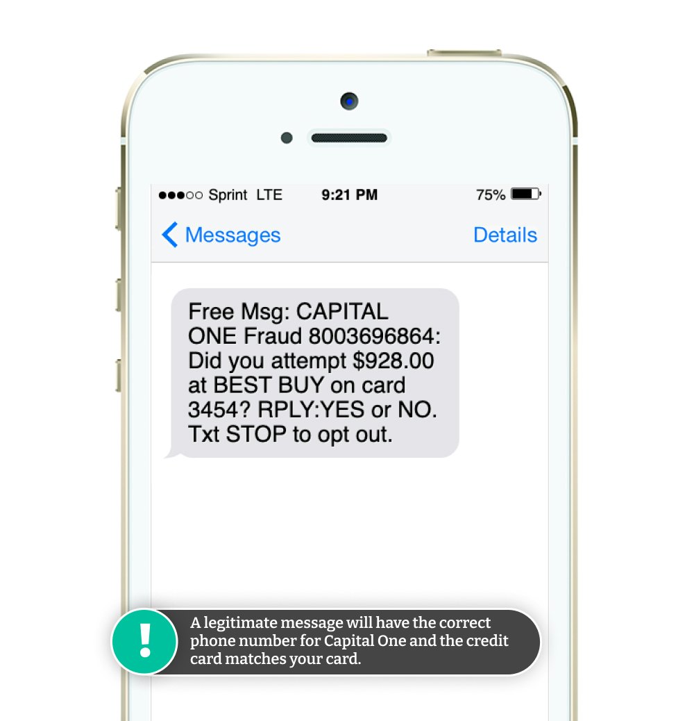 Free Msg: CAPITAL ONE Fraud 8003696864: Did you attempt $928.00 at BEST BUY on card 3454? RPLY:YES or NO. Txt STOP to opt out.