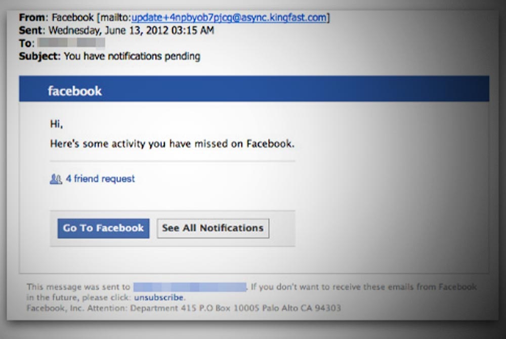 That Facebook account verification email in your inbox is a scam