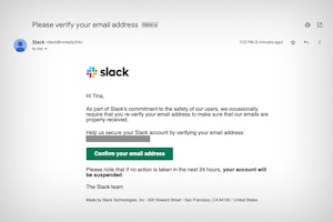 Slack Verification Email Looks Legitimate, But It Isn’t